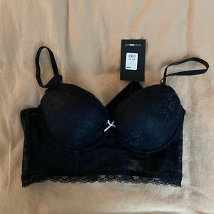 Black lace lingerie bra